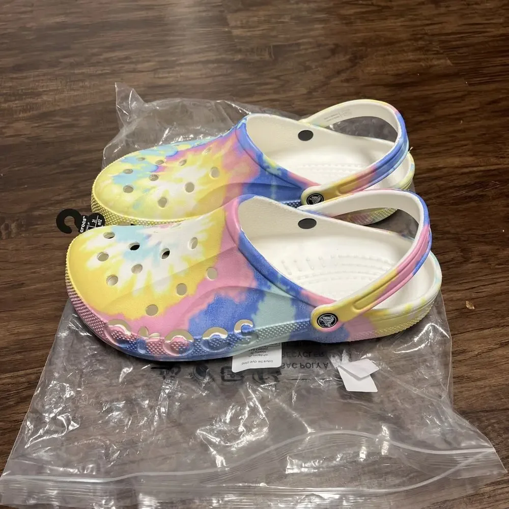 Crocs Men's Classic Tie-Dye Graphic Clog With Heel Straps Size 13 NWT
